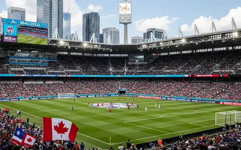 IA image of Toronto Stadium -BMO Field inside image with full capacity of fans